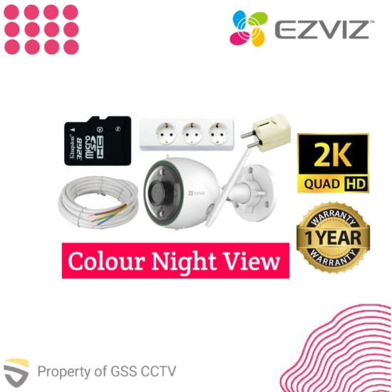 Paket Instalasi EZVIZ C3W PRO 4MP COLOUR NIGHT VIEW - 1 Kamera